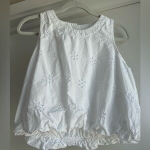 Large A New Day White eyelet crop Sleeveless Blouse white